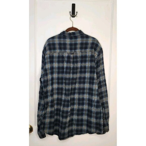 Woolrich Long Sleeve Plaid Button Down Shirt Flannel Blue Black Mens Size Large - Picture 2 of 4